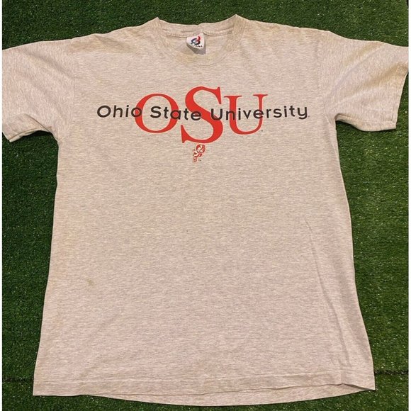 Vintage Ohio state buckeyes shirt large gray OSU football adult mens 90s brutus - Picture 1 of 11
